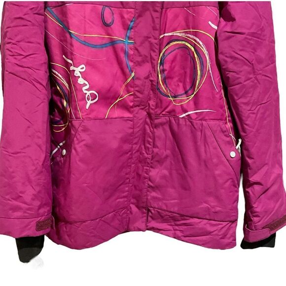 ORAGE Snowboarding ski hooded jacket girls XXL size 16 Swirls fuchsia - Picture 3 of 16